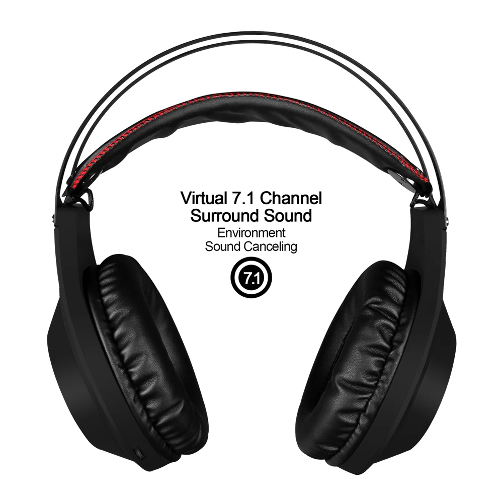 N2 USB Проводная игровая гарнитура Virtual 7,1 Channel наушники для ПК наушники с усиленными басами w/Mic Регулятор громкости светодиодный свет для ПК ноутбука