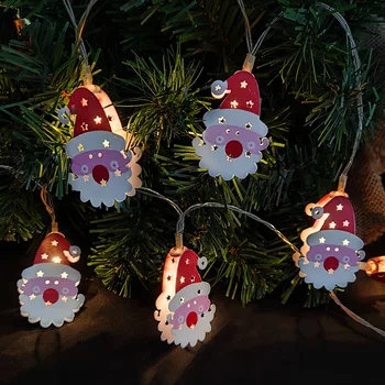 

1.65m 10leds 2020 Chrsitmas Decoration Santa Claus Snowman Led Light String Festival Party Home Decor Xmas Tree Ornament Garland