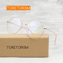 Toketorism розовое золото полигон металлический каркас мужские и женские очки Оптические очки 0113