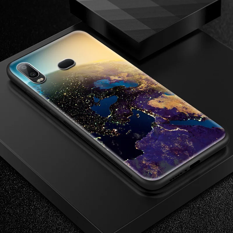 Мода для samsung Galaxy A10 A50 A70 A40 A80 A90 A20 A30 A6S A8S закаленное Стекло чехол J4 плюс M10 S8 S9 S10+ M20 M30 Coque - Цвет: W308