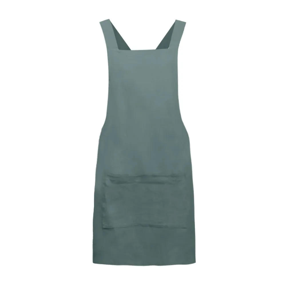 #20 Women Cotton Linen Cross Back Apron Japanese Housework Kitchen Wrap Pinafore Kitchen tool accessories Home Products