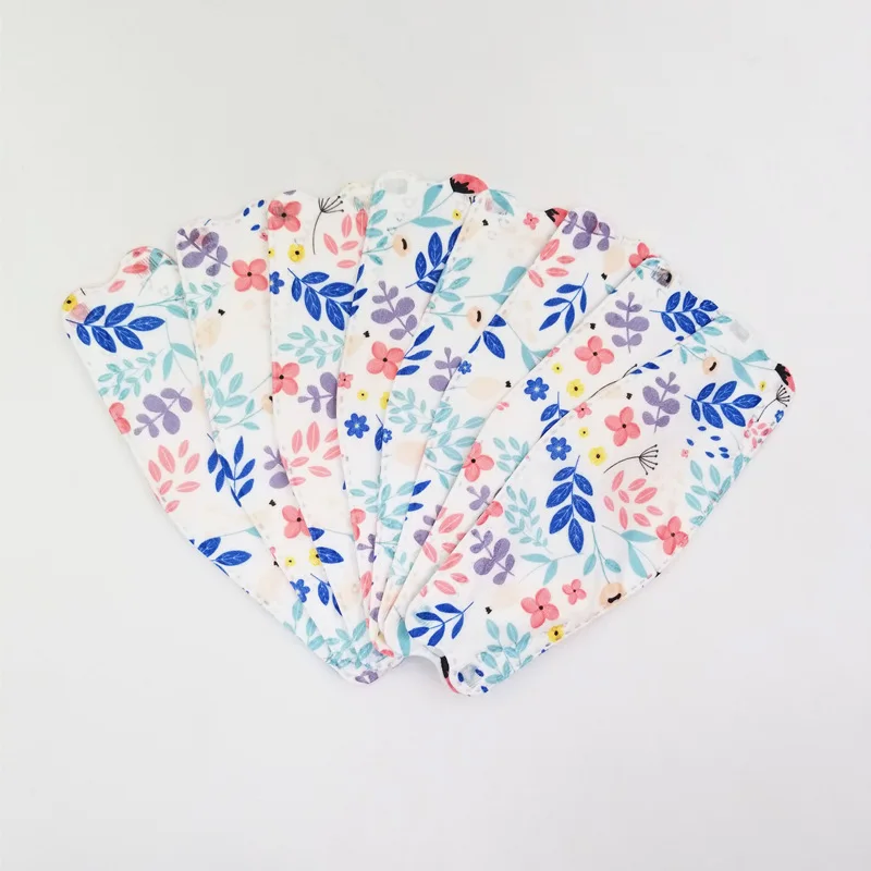 10PCS/50PCS Korea Styles Flower Adult Disposable Face Masks 4-Layers Non-woven Earloop Facial Cover Fish Shape Mouth Mask 6