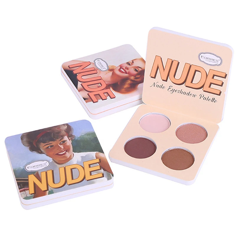 

Hot Brand Makeup Pro 4 Color Eyeshadow Palette Cosmetics Long Lasting Mineral Powder Pigmented Nude Matte Eyeshadow Palette
