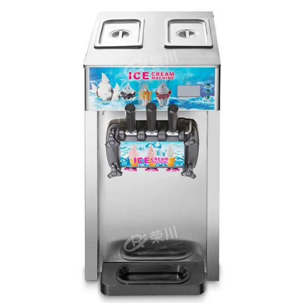 CE 3 вкусов коммерческая машина для производства замороженного мороженого Рожков