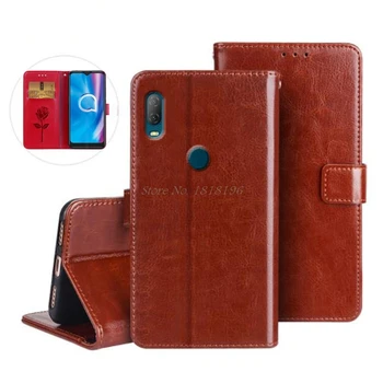 Перейти на Алиэкспресс и купить Чехол для телефона Alcatel 1V 2020, Специальный флип-чехол из искусственной кожи с подставкой для телефона 5007U 5007A, силиконовый чехол для Alcatel 1V 2020