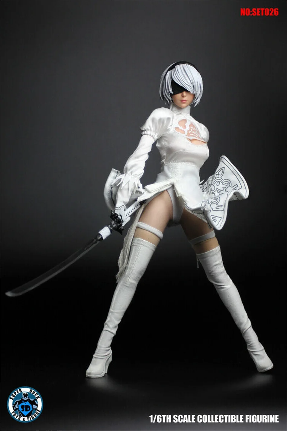 SUPER DUCK 1/6 Sexy Female Fighting Girls NieR: Automata 2B YoRHa Head Cosplay Series Model F 12" Figure Body