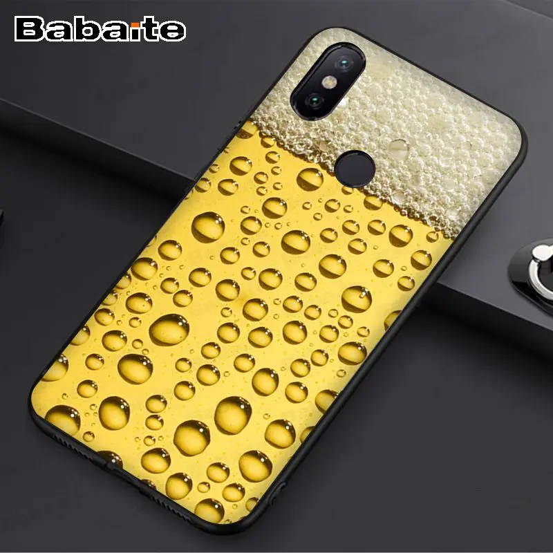 beer foam Black TPU Soft Phone Case Cover For redmi 7 5plus 5A 6pro 4X note5A note6pro note7 funda