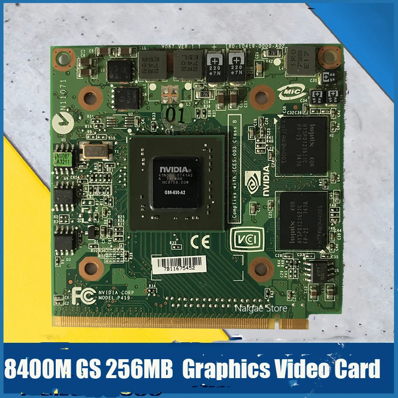 Видеокарта для ноутбука A cer spire серии 7720G 7520G 4520G 5920G nV id ia GeForce 8400M 8400 GS MXM II DDR2 256 Мб VGA |