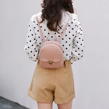 

Korean Style Girls' Backpack 2020 Fashion Multi-Function Small Back Pack Women Shoulder Hand Bags Female Bagpack School Bag Pack