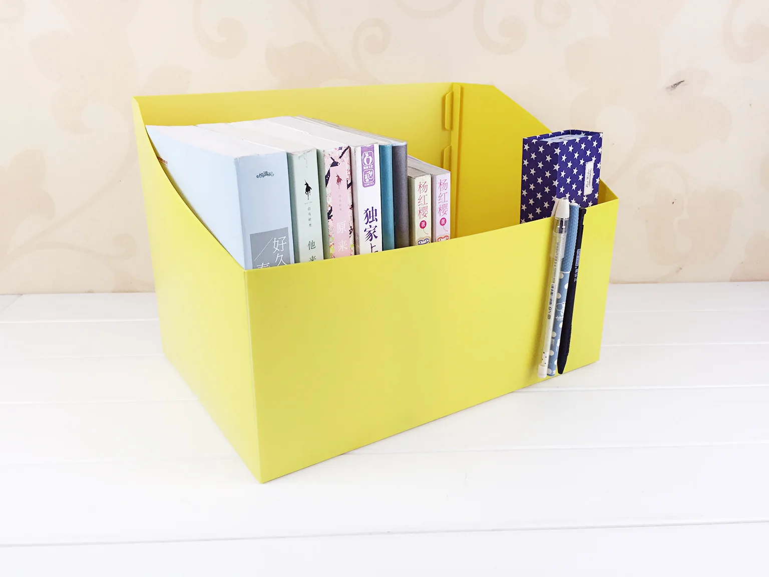 

Students Folding Cloth Book Box Cabinet Textbook Book Magazine Box Stationery Desk Finishing Box Storage Box Cloth Book Stand