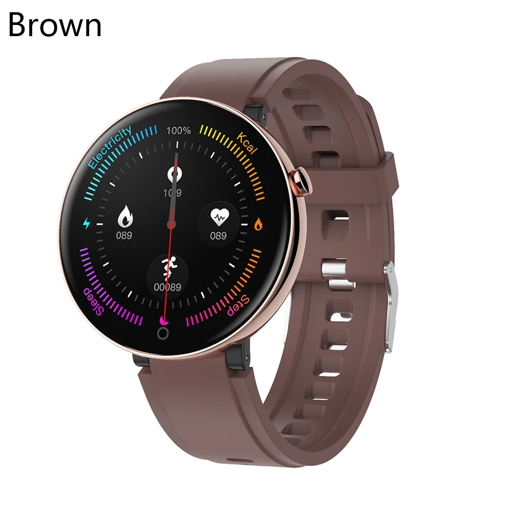 Brown DT18 умные часы, умные часы с сенсорным экраном, умный фитнес-браслет с напоминанием о сообщениях, спортивный модный браслет для мужчин - Цвет: Brown