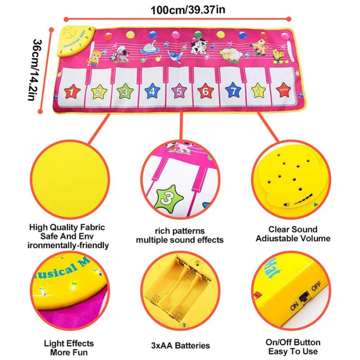 Игровой коврик для фортепиано, музыки, танцев, забавное музыкальное одеяло, подарки для детей, лидер продаж года, детские игрушки, игровые коврики, рождественский подарок, Прямая поставка
