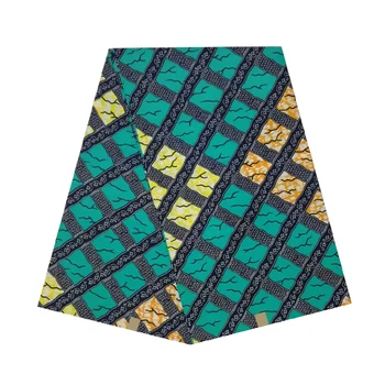 

By The Yards 100%Soft African Ankara Style Wax Dye Prints Cotton Fabric For Sewing Veritable High Quality Dress Material V-L 145