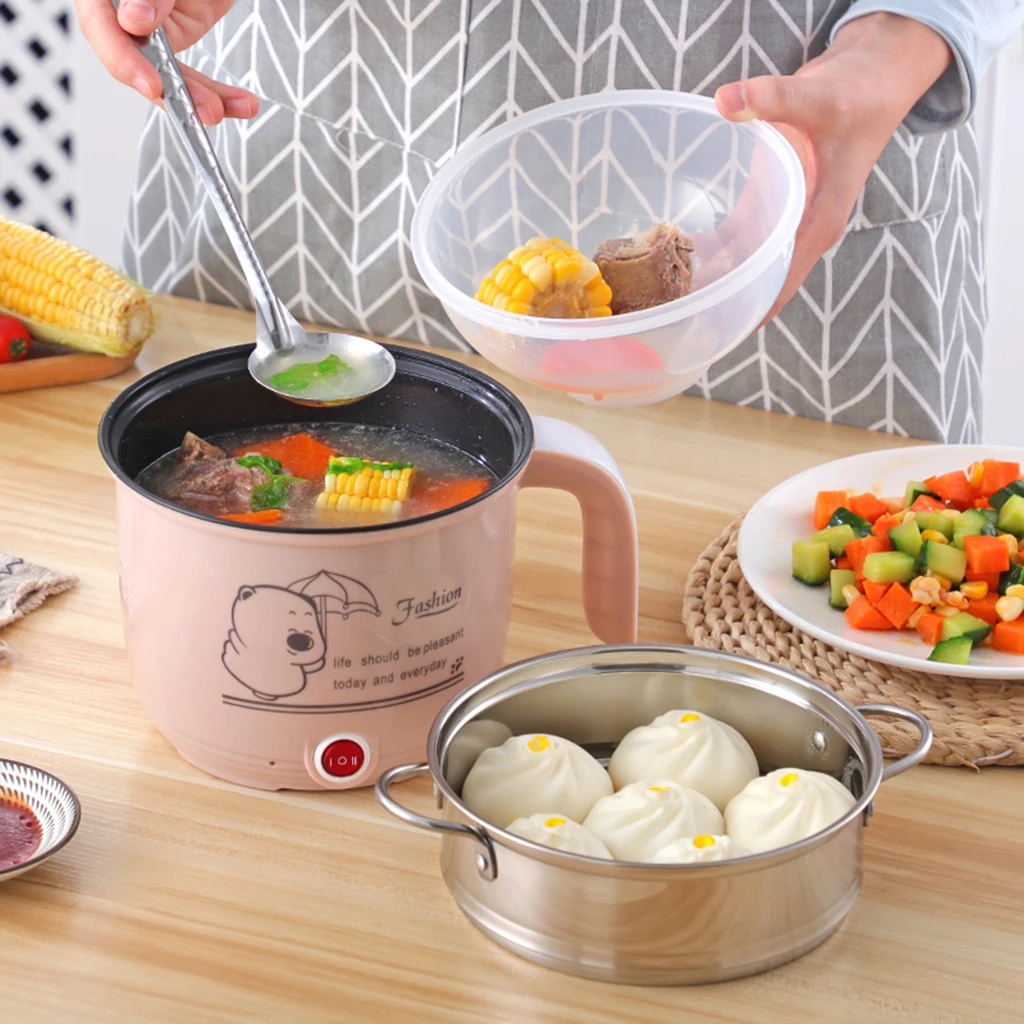 Electric Hot Pot Cooker Multi-Function for Steam Egg Soup 