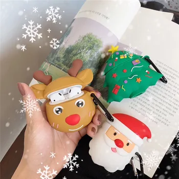 

For Airpods 1/2 Case,Santa Claus,Elk,Christmas Tree Case For Airpods Case,Soft Silicone Earphone Headphone Cover For Christmas