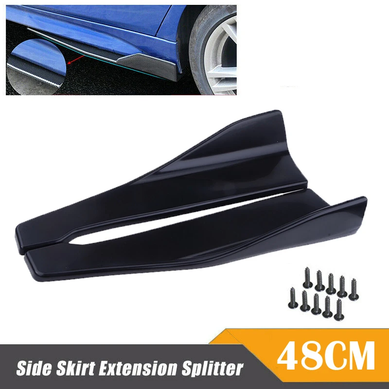 48cm Universal Car Wide Body Side Skirts Splitters Kit Modified Parts