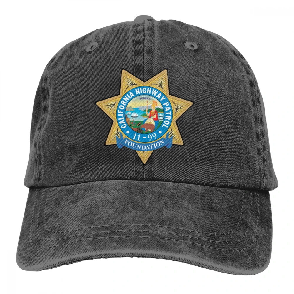 CHP значок California Highway Patrol Casquette черный унисекс Мужские Женские джинсовые бейсболка с ремешком кепки Регулируемый Гольф папа шляпа