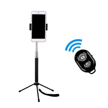 

Stable Tripod Mobile Phone Bracket Outdoor Good Helper Selfie Stick + Clip + Tripod Stand+ Wireless Selfie Set