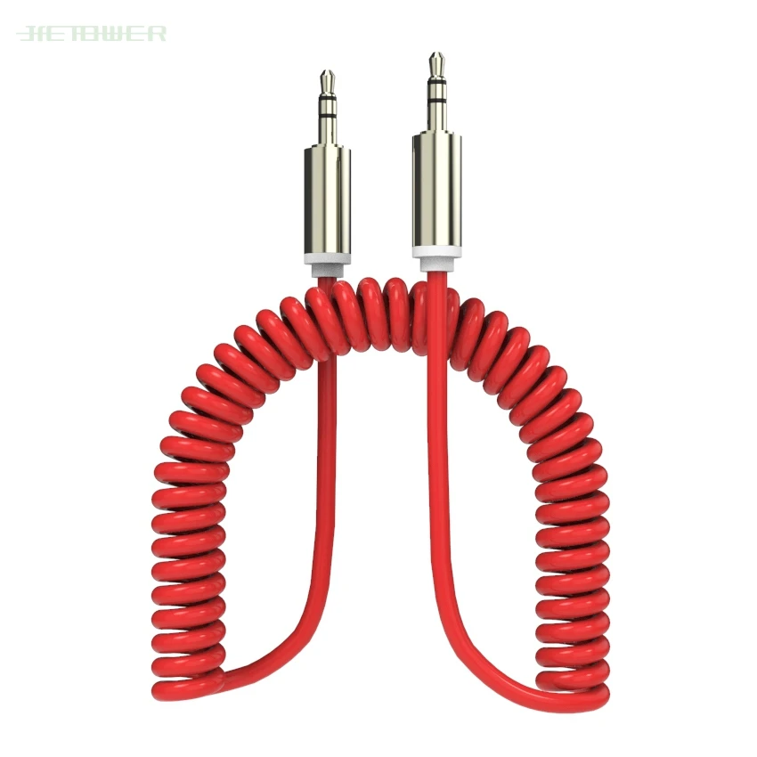 3 5 Jack AUX Audio Cable 3 5MM Male to Male Cable For Phone Car Speaker MP4 Headphone 3 5MM Jack to Jack Spring Cables 100pcs 