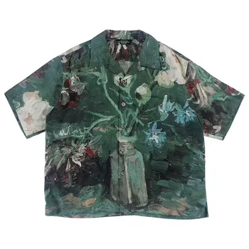

2019 Van Gogh oil painting shirts Men Women Loose Casual Fashion Hip Hop High Quality Shirts