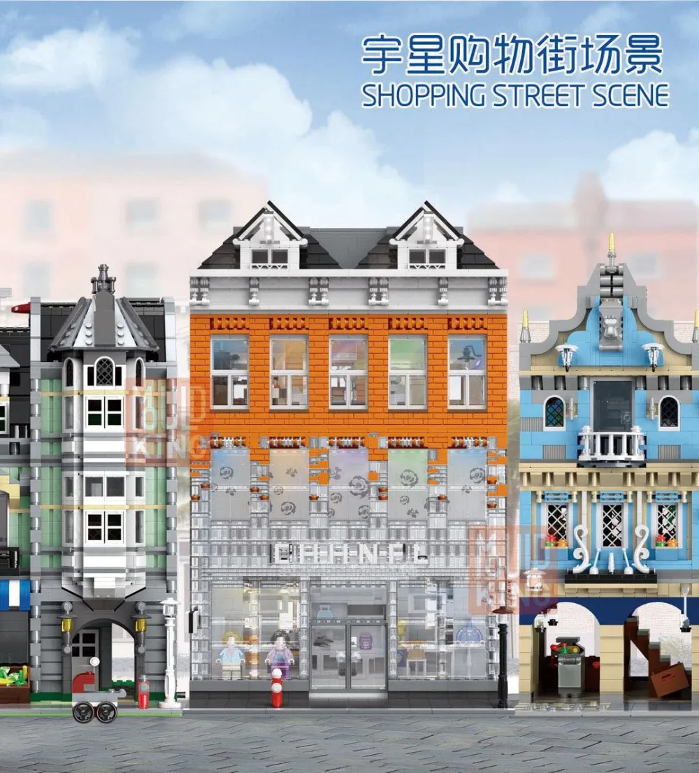 City Street Series MOC Creator Expert Crystal House Compatible with Lepining Bricks Model Building Blocks Toys For Children Gift