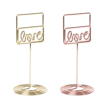 

4pcs Memo Clip Note Clamp Creative Desktop Card Holder Desktop Clips Ornaments for Party Banquet (Rose Gold and Golden)