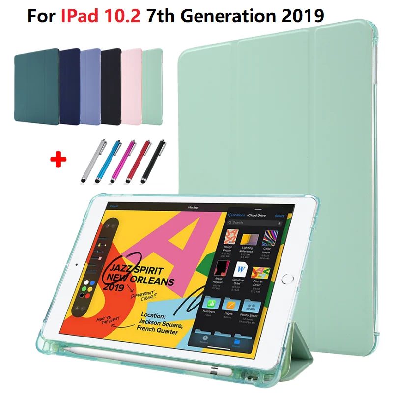 Цветной складной чехол-светильник для Funda iPad 10 2 чехол с держателем-карандашом 7-го