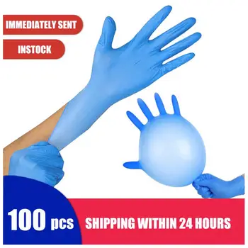 

100 Pcs Car Protective Gloves Dirty Proof Slip Resistant Powder Latex Disposable Nitrile Gloves Hands Protection Car washing