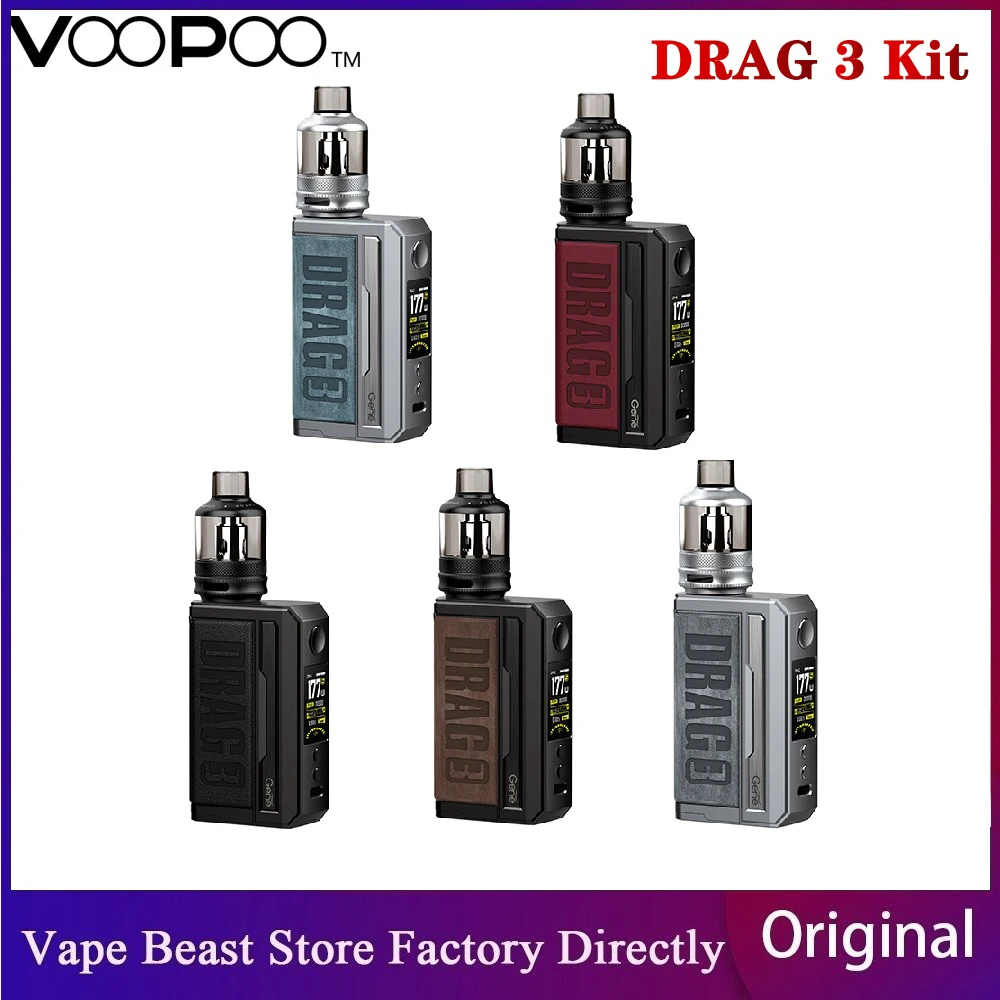 Оригинальный TC набор VOOPOO DRAG 3 177 Вт с баком TPP двойной батареей 18650 без батареи