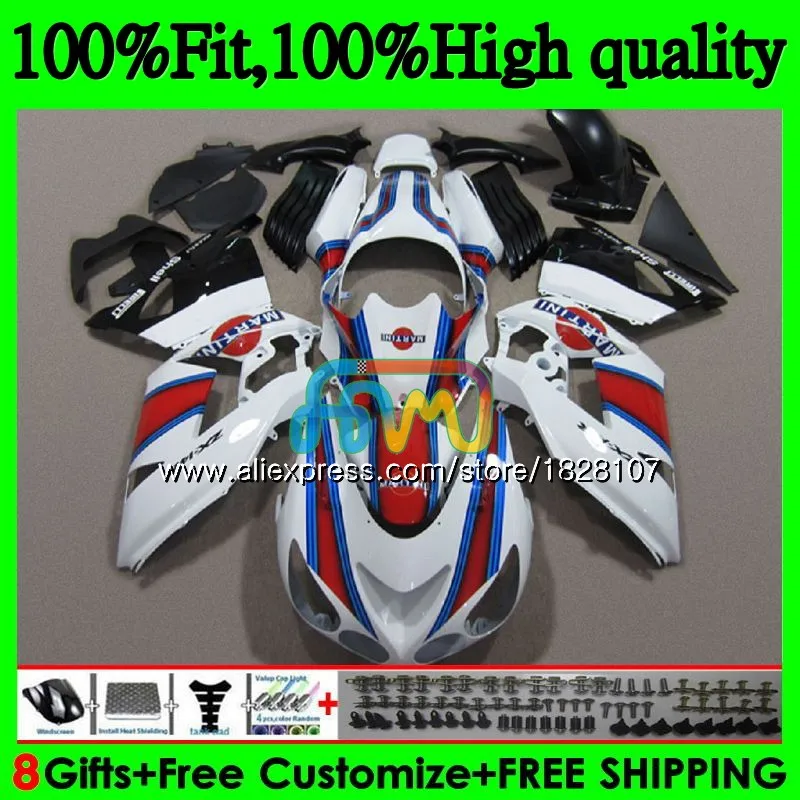 Инъекции для KAWASAKI ZX 14R ZX14R 06 07 08 09 10 11 21BS. 121 ZZR1400 ZX-14R белый красный 2006 2007 2008 2009 2010 2011 обтекатель