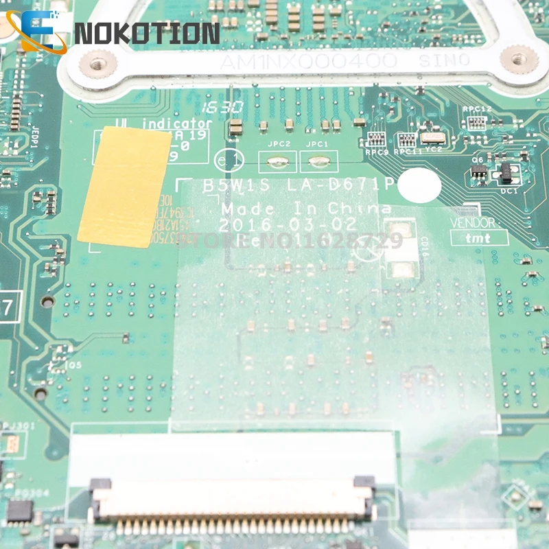 incredible  NOKOTION B5W1S LA-D671P NBGD011001 NB.GD011.001 for ACER aspire ES1-572 Laptop motherboard SR2EU I3