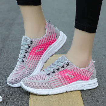 

Women Tennis Shoes Breathable Air Mesh Female Brand Sneakers Outdoor Sport Lace-Up Women Footwear Tenis Feminino Chaussure Femme