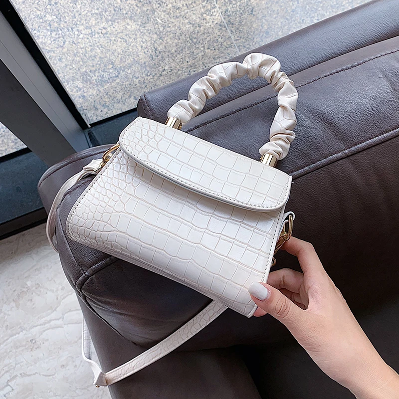 

Stone Pattern Simple Mini PU Leather Crossbody Bags For Women 2020 Summer Solid Color Shoulder Handbags and Purses Tote Bag