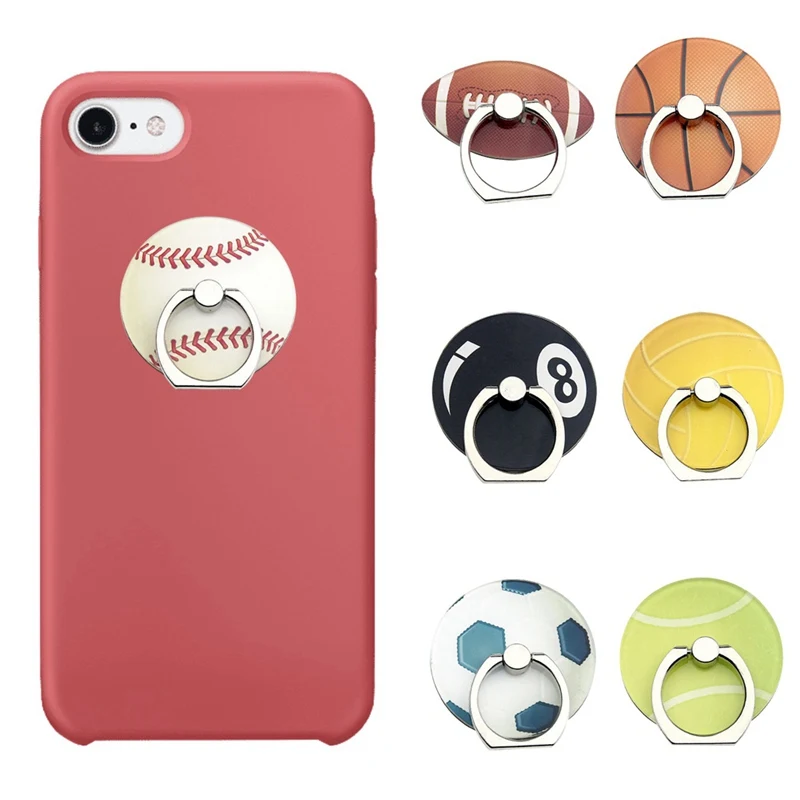 

2019 new rotating creative basketball, football, tennis, rugby acrylic mobile phone ring bracket for iPhone6s 7 8p Xs max Xr