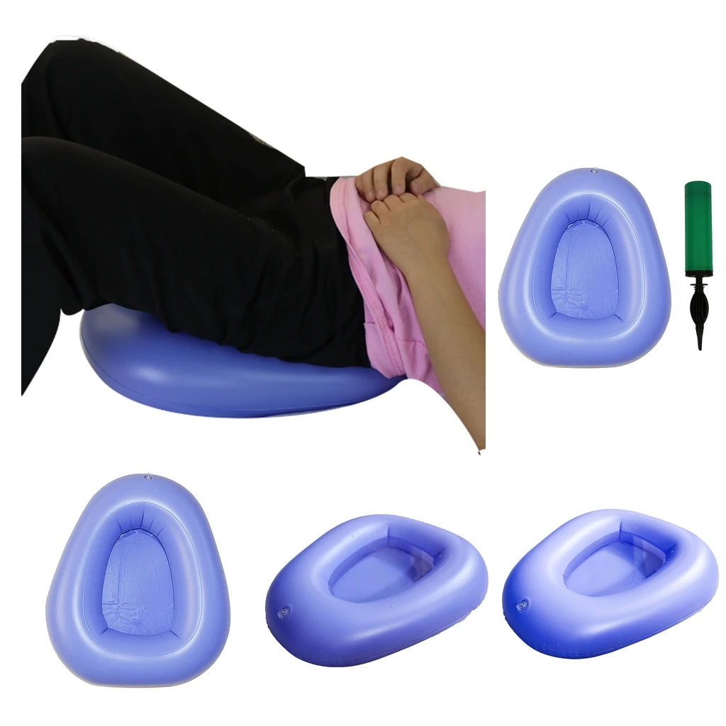 4pcs Bedpans Bathroom Bed Pans Air Inflation Bed Pan Bedridden Inflatable Cushions Potty Washable Portable Elderly Bedridden