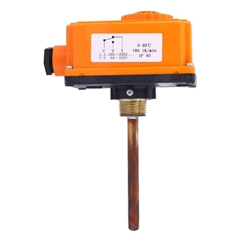 

Hot Water Pipeline Thermostat Controller Heating System Temperature Controller Low Temperature Start G1/2 Male Thread, 0-90 Cels