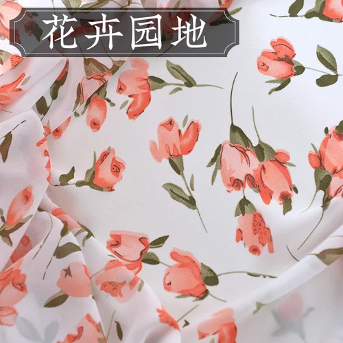 150 см* 50 см цветочный принт шифоновая ткань модная ткань для платья юбка вечерние декоратор летнее платье ткань пэчворк материал - Цвет: M