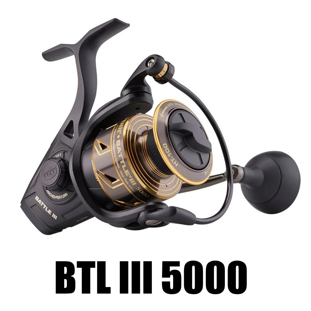 penn BATTLE III BTL III 6000HS 8000 full metal spinning fishing reel 5+1BB  Ht-100 Saltwater Fishing Reel MAX Drag 30lb/13.6kg