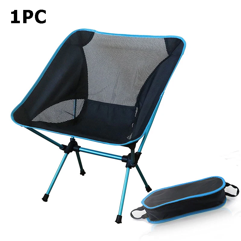 1PC sky blue Портативный походный пляжный стул светильник вес складной Рыбалка Открытый ультра светильник оранжевый красный темно-синий пляжные стулья - Цвет: 1PC sky blue