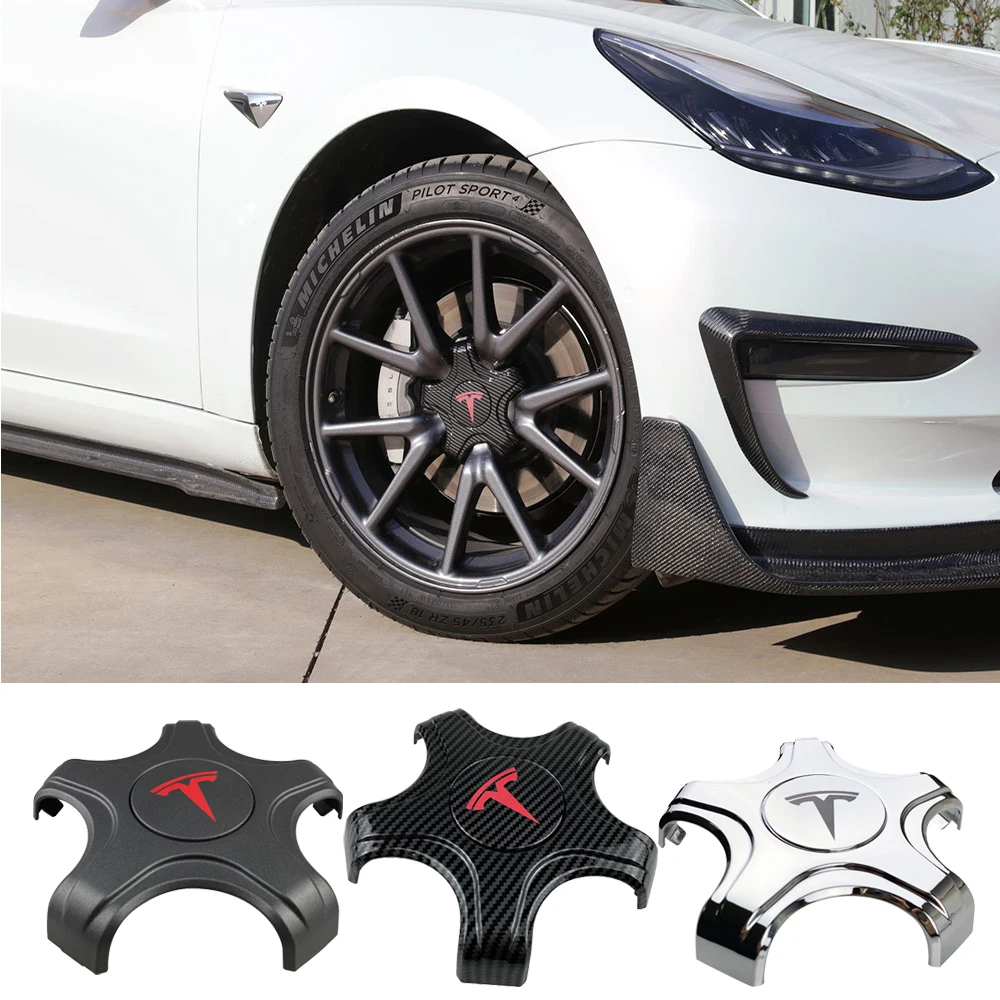Five Claw Wheel Center Caps Hub Cover for Tesla Model 3 Lug Nut Covers