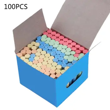 

100Pcs/Box Colorful Dust-free Non-toxic Chalks Sticks Blackboard Chalkboard School Office Art Crafts Stationery Students Teacher