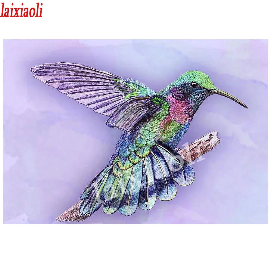 

hummingbird 5D DIY diamond painting Cross stitch diamond circular rhinestone embroidery full display bird pictures Home decor