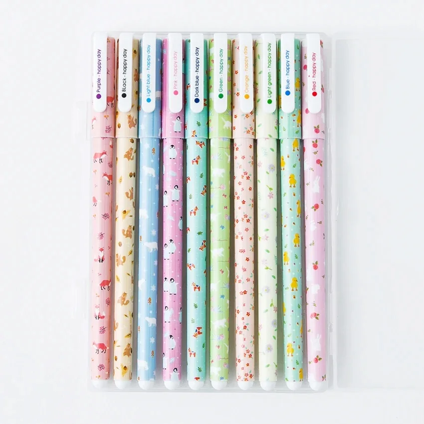 10 шт. с принтом милых животных: набор гелевых ручек мульти Цвет мультфильм