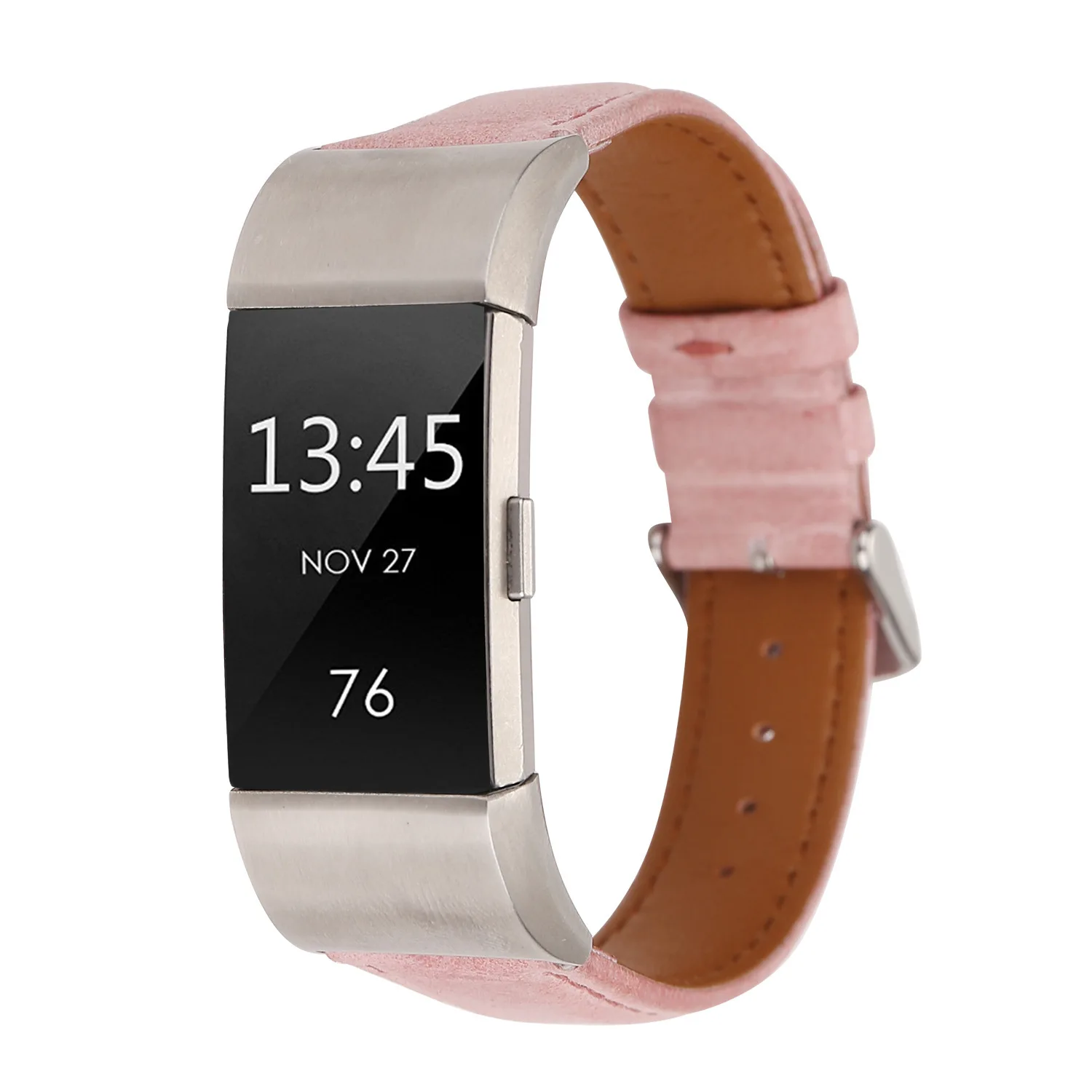 Поперечный ремешок для зарядки 2 сплошной цвет кожаный ремешок для fitbit Смарт-часы кожаный ремешок