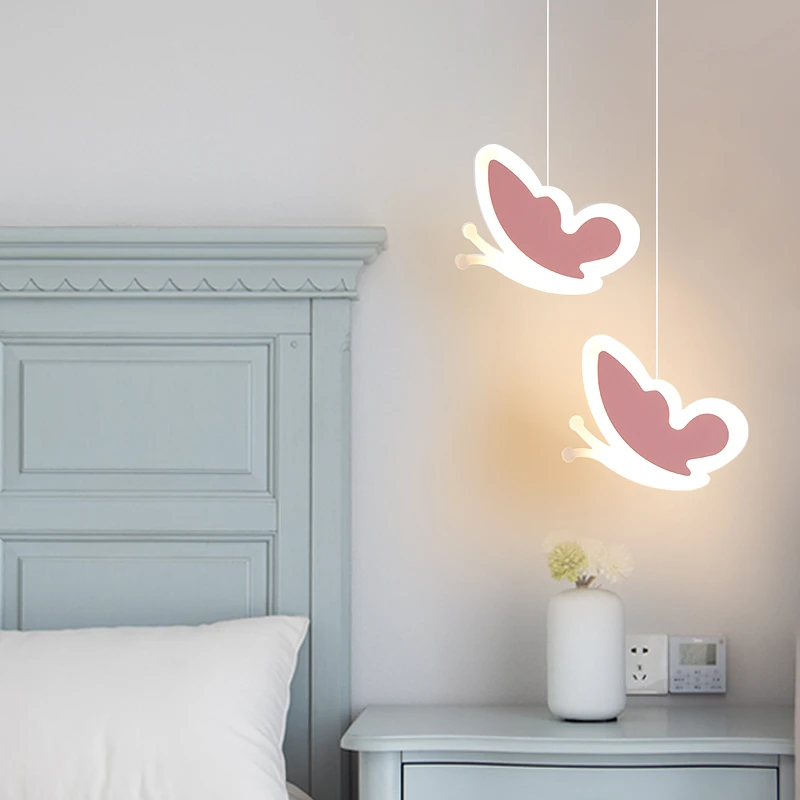 Luces Led colgantes para dormitorio de niños, lámpara colgante de mariposa romántica para habitación de niños y niñas|Luces colgantes| - AliExpress