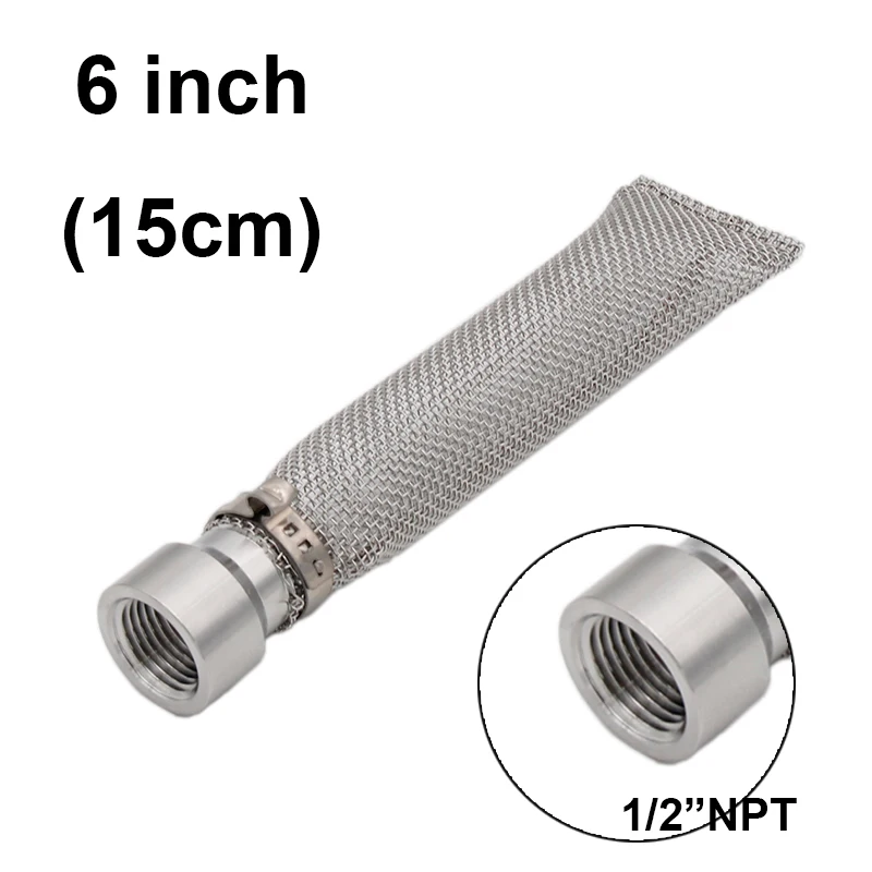 Nrpfell 12 inch Stainless Steel Bazooka Screen with 1/2 inch NPT Fitting 