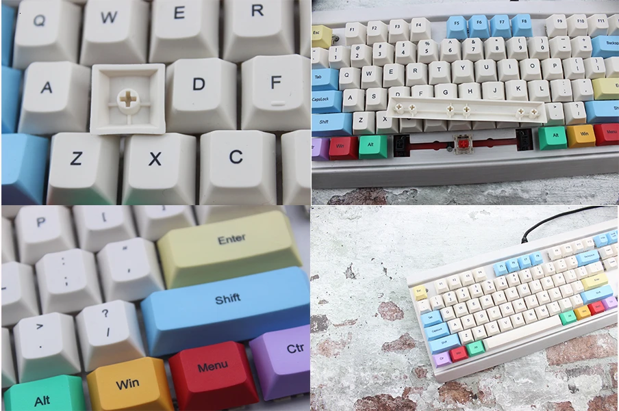 Вишневый профиль 108 ключ толстый pbt keycap Dye sub черный шрифт колпачки для механической клавиатуры белый синий красный желтый зеленый цвет