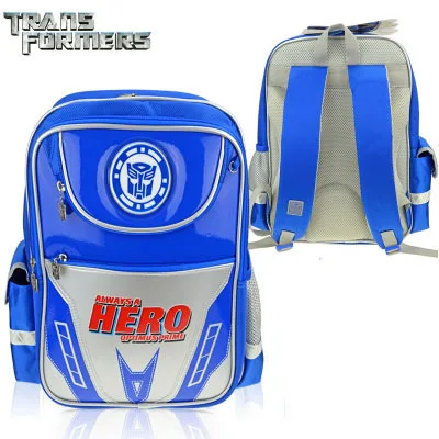 

New Style Transformers School Bag 1-4 Grade Young STUDENT'S BOY'S Burden Relieving Stereo Spine-School Bag with Flashlight