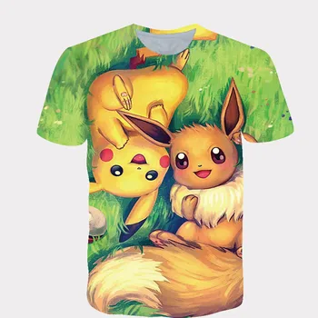 

2020 new cute pet elf T-shirt boys and girls 3D printing fashion hip hop T-shirt cartoon T-shirt children