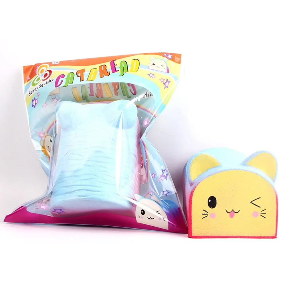 Симпатичная игрушка из искусственной кожи с кошачьей головой, хлеб, кукла, медленно восстанавливающая, декомпрессионная игрушка из пены, расслабляющая игрушка, украшение, образец торта